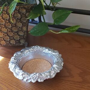 Vtg Arthur Court- 1988 -Silver Decorative Wine Bottle Coaster